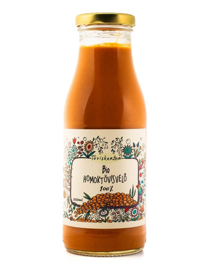 500 ml-es bio homoktövis velő üvegben.